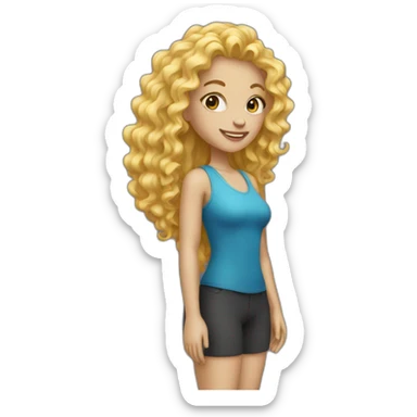 Tall curly blonde girl sticker