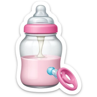 baby Milk bottle beside pacifier sticker