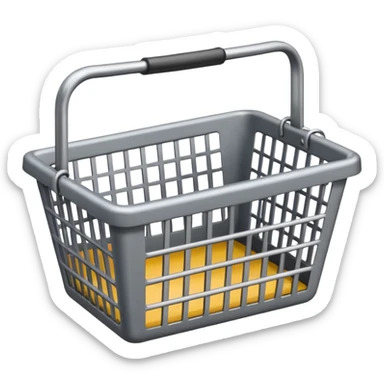 empty shopping basket metal gray sticker