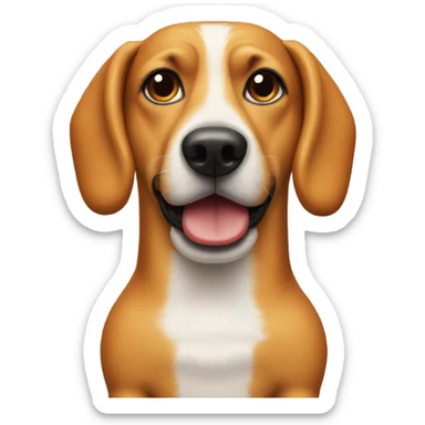 A dog wearing a hotdog dog costume sticker