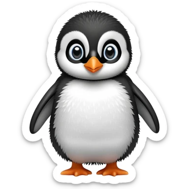 Cute baby penguin with big eyes waddling sticker
