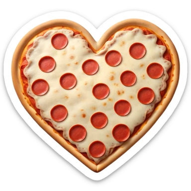 Pizza heart sticker
