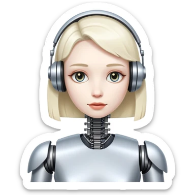 An female musician who is Half human half robo sticker