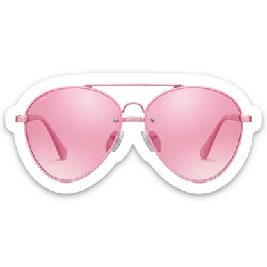 teardrop shaped pink frameless sunglasses, Y2K aesthetic, early 2000s style sticker