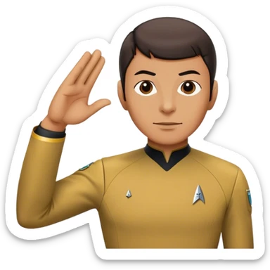 Star Trek character saluting  sticker