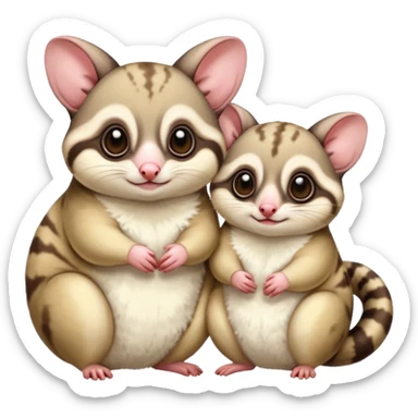 Make two sugar gliders. One mom and a baby one. Make them very cute and chubby and fat. They are white!  sticker