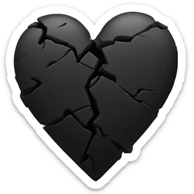 Broken black heart sticker