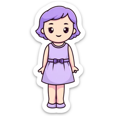 very pale almost white lavender rosy dress sticker