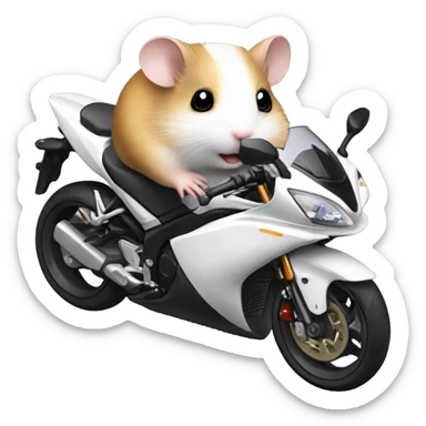 Hamster with Headset riding Yamaha-r3, which is all white sticker