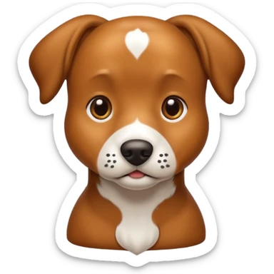 Brown dog with white spots on neck  sticker