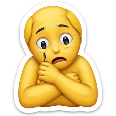 emoji strangling its self sticker