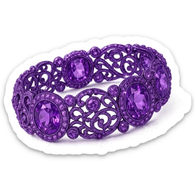 purple sparkly gemstone bracelet sticker