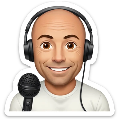 generate realistic detailed joe rogan podcast sticker