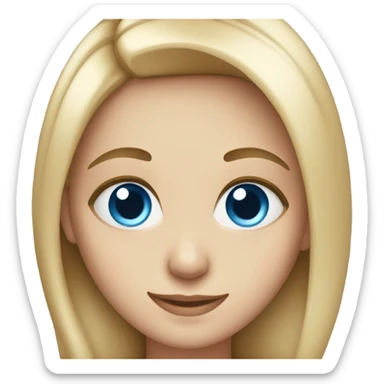 smiling girl with blue eyes sticker