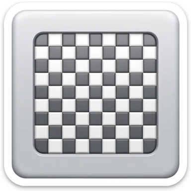 Light gray and white square with a checkered pattern 8x8 3d icon without boarder sticker