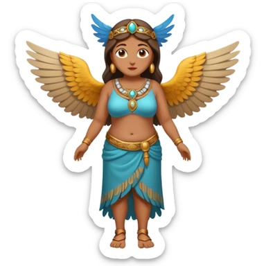 fullbody buxom ancient woman with bird wings sticker