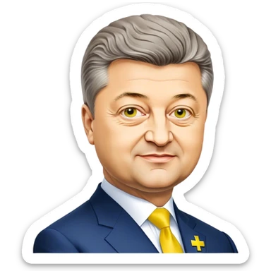 Super realistic President of Ukraine Petro Poroshenko at his inauguration sticker