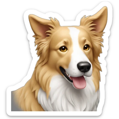blond english teacher border collie black white sticker