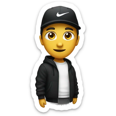 Una gorra nike en una persona con sueter negro sticker