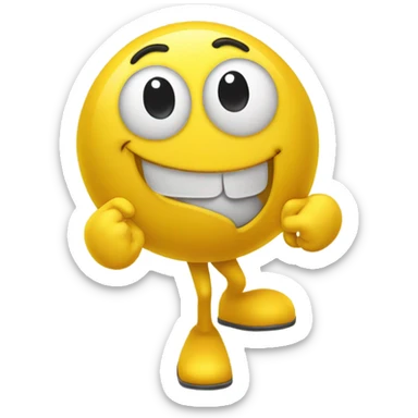 yellow m&m shrugging with transparent background  sticker