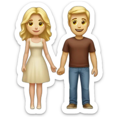 Couple mixte femme blonde et homme métisser  sticker