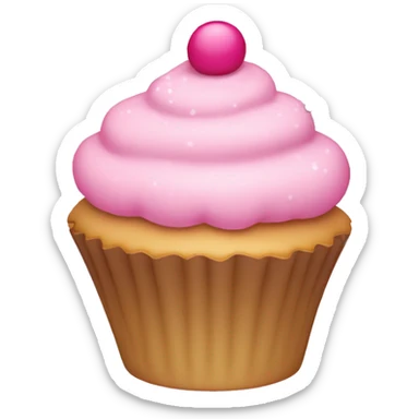Pink cupcake with snowflakes  sticker