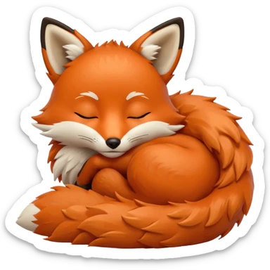 a sleeping fox  emoji sticker