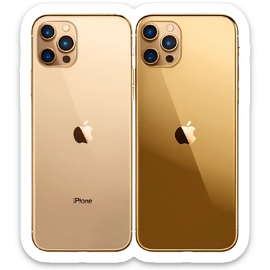 Gold iPhone 16 Pro Max, front and rear view sticker