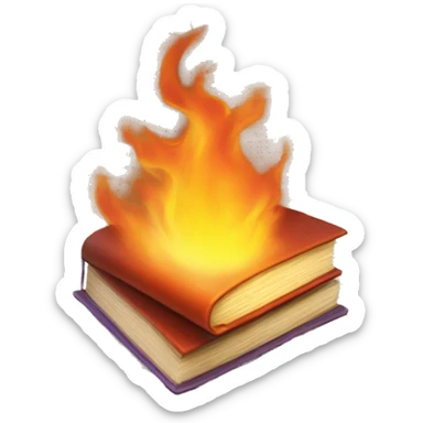 Book with fire sticker
