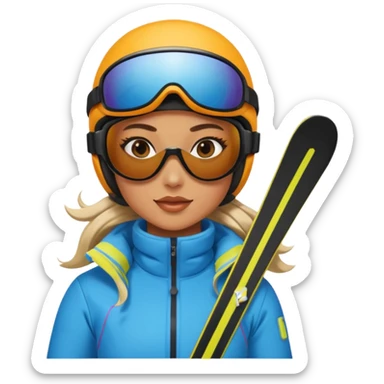Woman Skiing, add Photo sticker