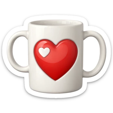 mugs with heart symbol sticker