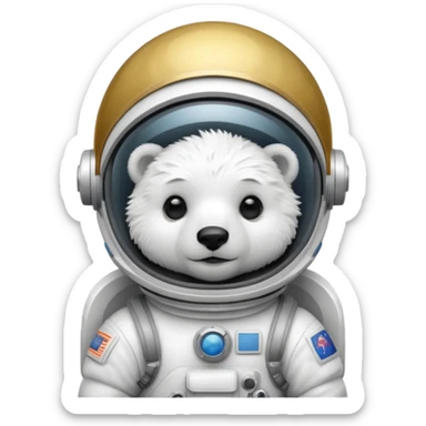 baby polar bear in astronaut helmet sticker