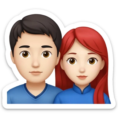 Family korean male x russian female sticker