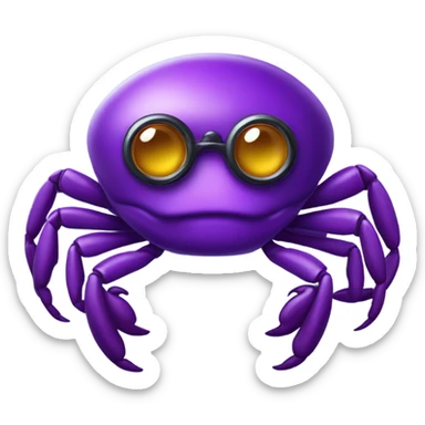 Purple crab wearing a monocle sticker