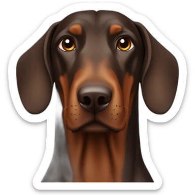Brown Doberman with long ears sticker
