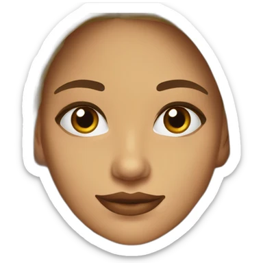 Chica pelinegra con cejas gruesas y ojos café oscuro sticker