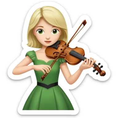 GREEN   FEMALE VIOLINIST sticker