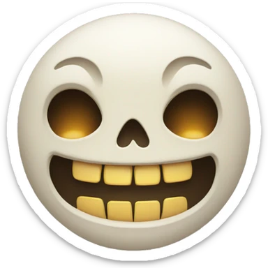 Skull face and laughing face sticker