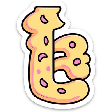 Pink alphabet cookies spelling SWICY sticker