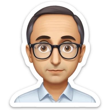 portrait of Eric Zemmour, with glasses sticker
