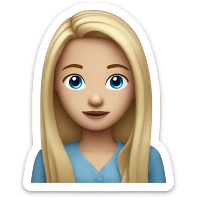 a girl with long hair straight blue eyes and freckles sticker