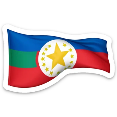 Flag of Dagestan with its green, blue, and red horizontal stripes sticker