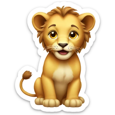 Cute baby lion sticker