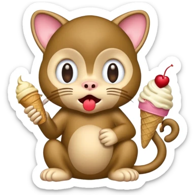 kitty cry beacuse a monkey stole his ice cream sticker
