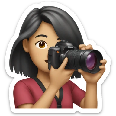 asian girl taking photos  sticker