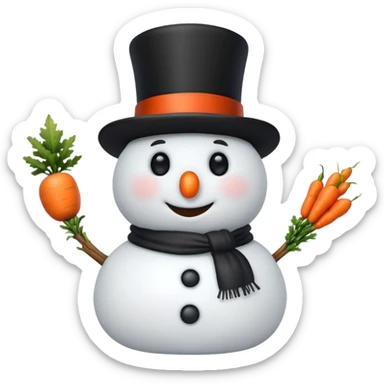 A chubby snowman sticker