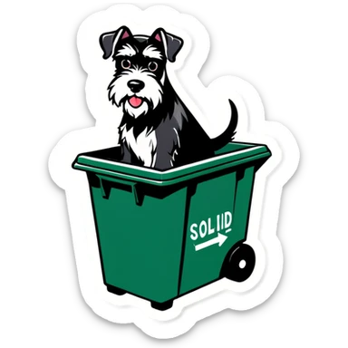 miniature schnauzer dumpster diving  sticker