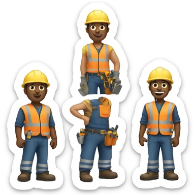 SIX CONSTRUCTION WORKERS sticker
