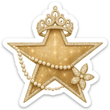 Remove the background from the image, keep the star glamorous and stylish with a focus on elegance and shine. sticker