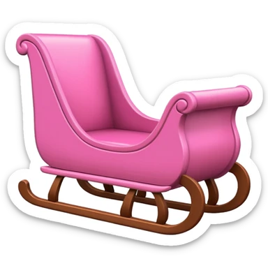 Pink sleigh with text on top of it that says "sleigh"  sticker